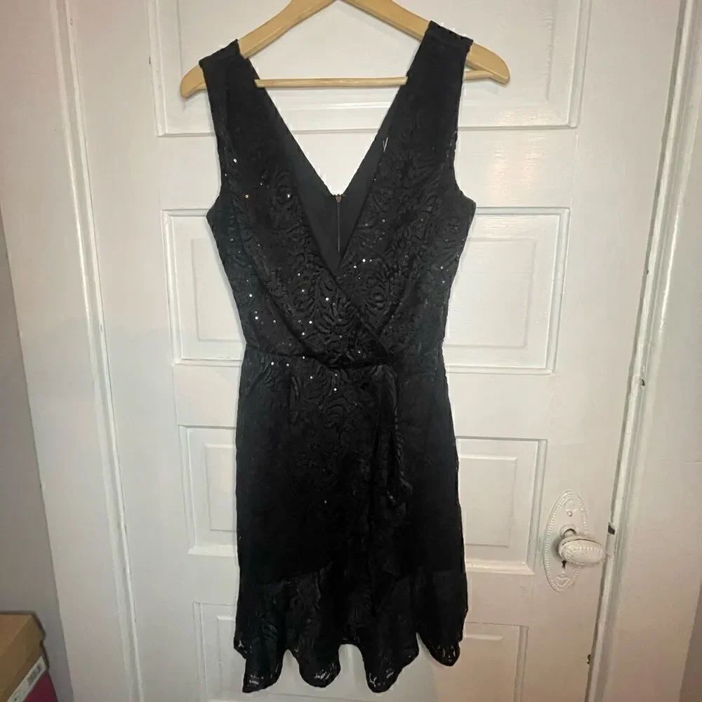 NWTs Adelyn Rae Lace & Sequin Faux Wrap Dress